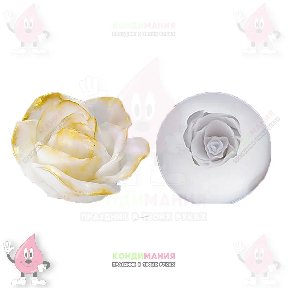 3D молд Роза D, 4,5х4,5х2,5 см #1