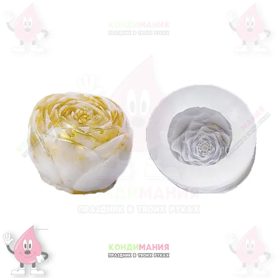 3D молд Роза C, 3,5х3,5х3 см #1