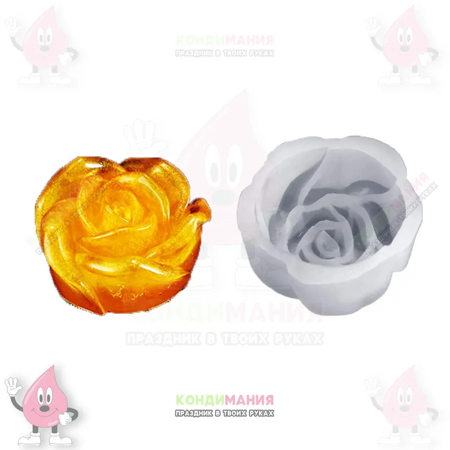 3D молд Цветок 1, 6,5х6,3х3,8 см #1