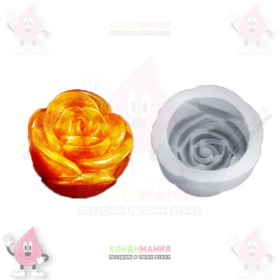 3D молд Цветок 2, 6,5х6,3х3,9 см #1