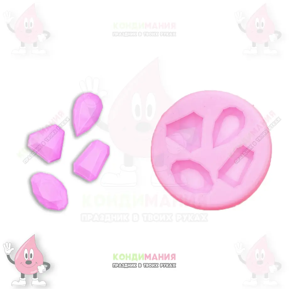 Молд Драгоценные камни, 2х1,5 см, 4 яч #1