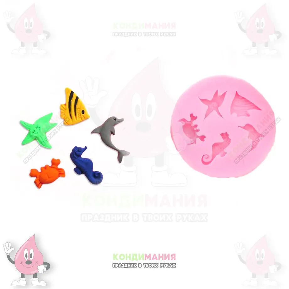 Молд Морские обитатели, 6х5,8 см #1