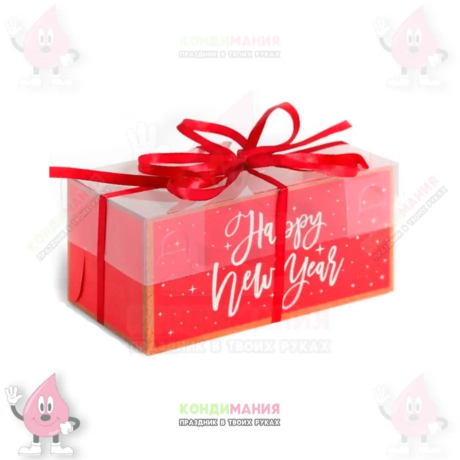 Коробка для капкейка 2, Happy new year, 16х8х7,5 см #1