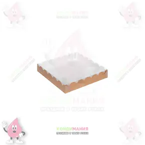 Коробка с прозрачной крышкой крафт, 12х12х3 см Похожие товары