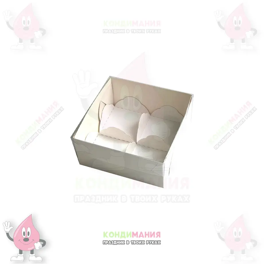 Коробка для моти 4, с прозрачной крышкой, 12х12х5,5 см #1