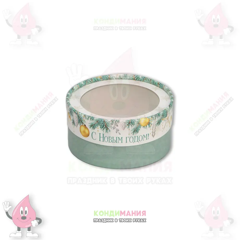 Коробка для зефира 12х12х5 см, ТУБУС Новогодние игрушки #1