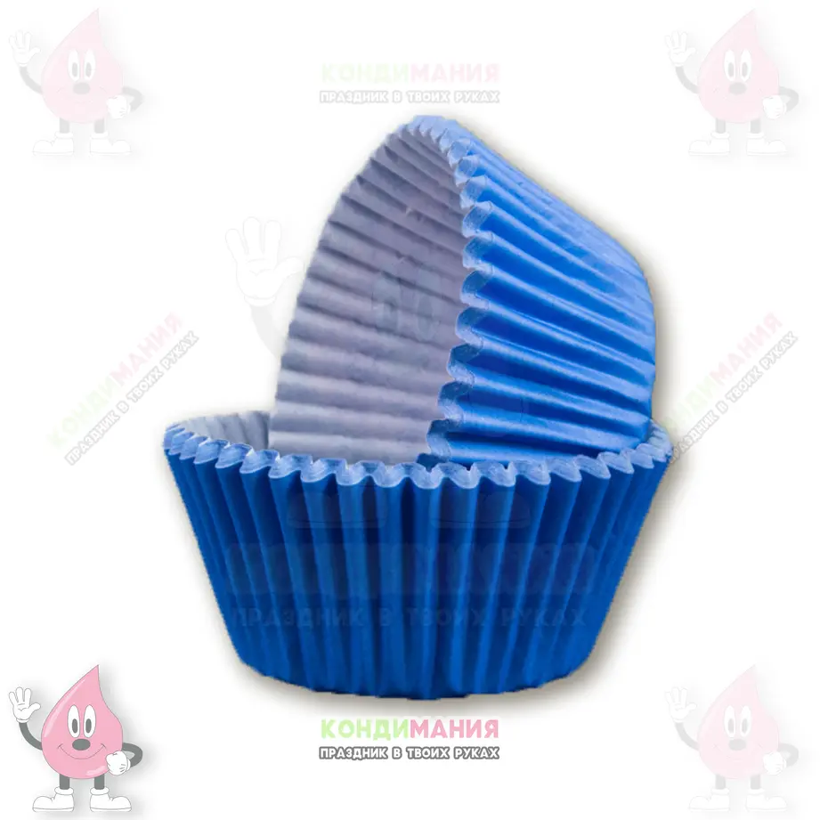 Капсулы для капкейков 5х3,5 см, голубой, 25 шт +-2 шт #1