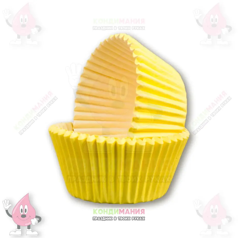 Капсулы для капкейков 5х3,5 см, желтый, 25 шт +-2 шт #1