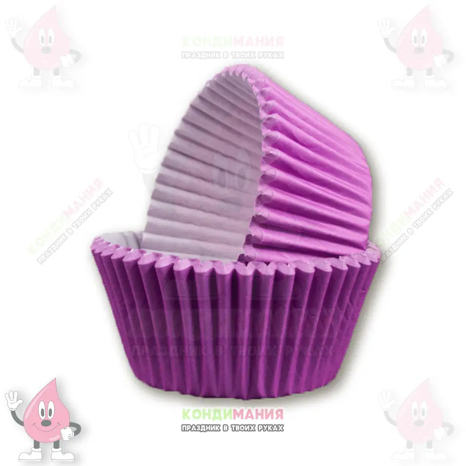Капсулы для капкейков 5х3,5 см, фиолетовый, 25 шт +-2 шт #1