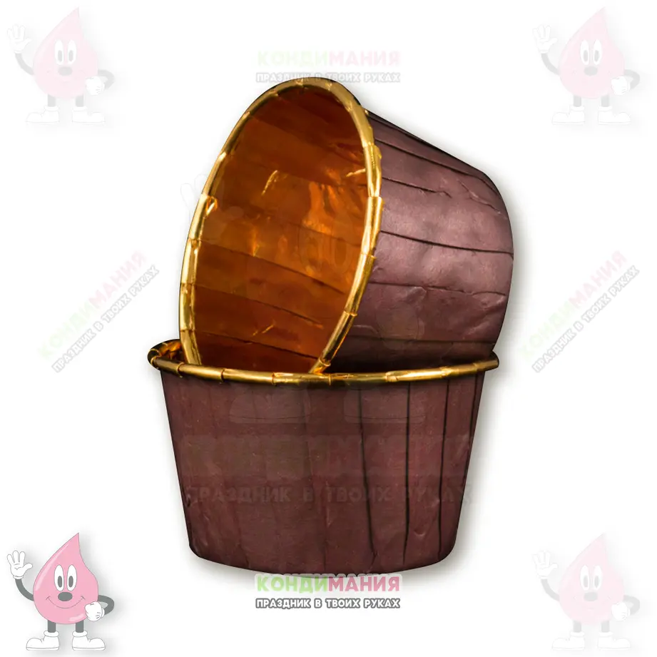 Капсула с бортиком 5х4 см, металлик золото коричневый #1