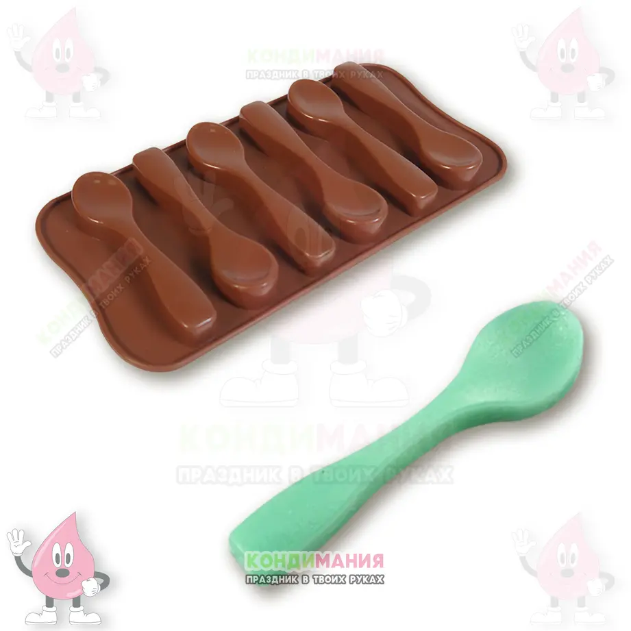Форма силиконовая Ложки, 9,5х2,5 см, 6 яч #1