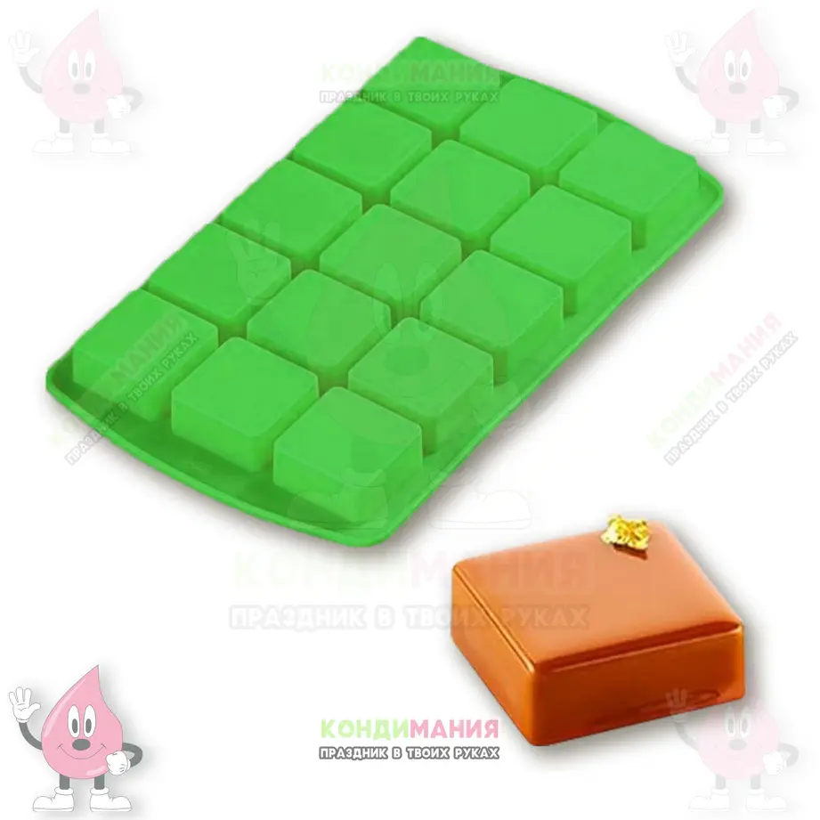 Форма силиконовая Кубик, 3х3х1,5 см, 15 яч #1