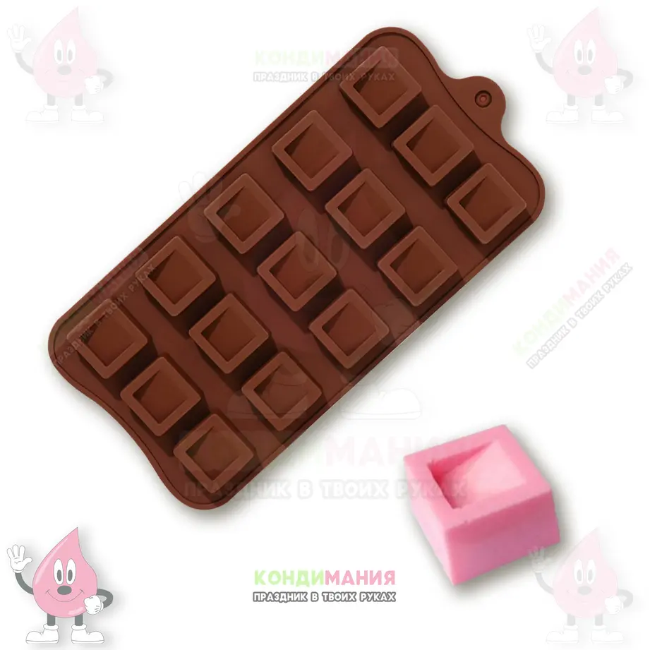 Форма силиконовая Кубики, 2,3х2,3 см, 15 яч #1
