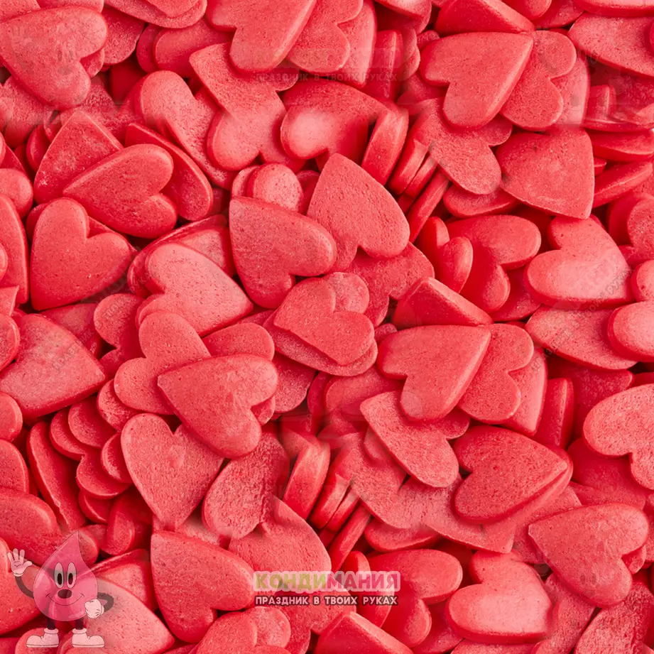 Посыпка Сердца красные, 11х10 мм, 25 г #1
