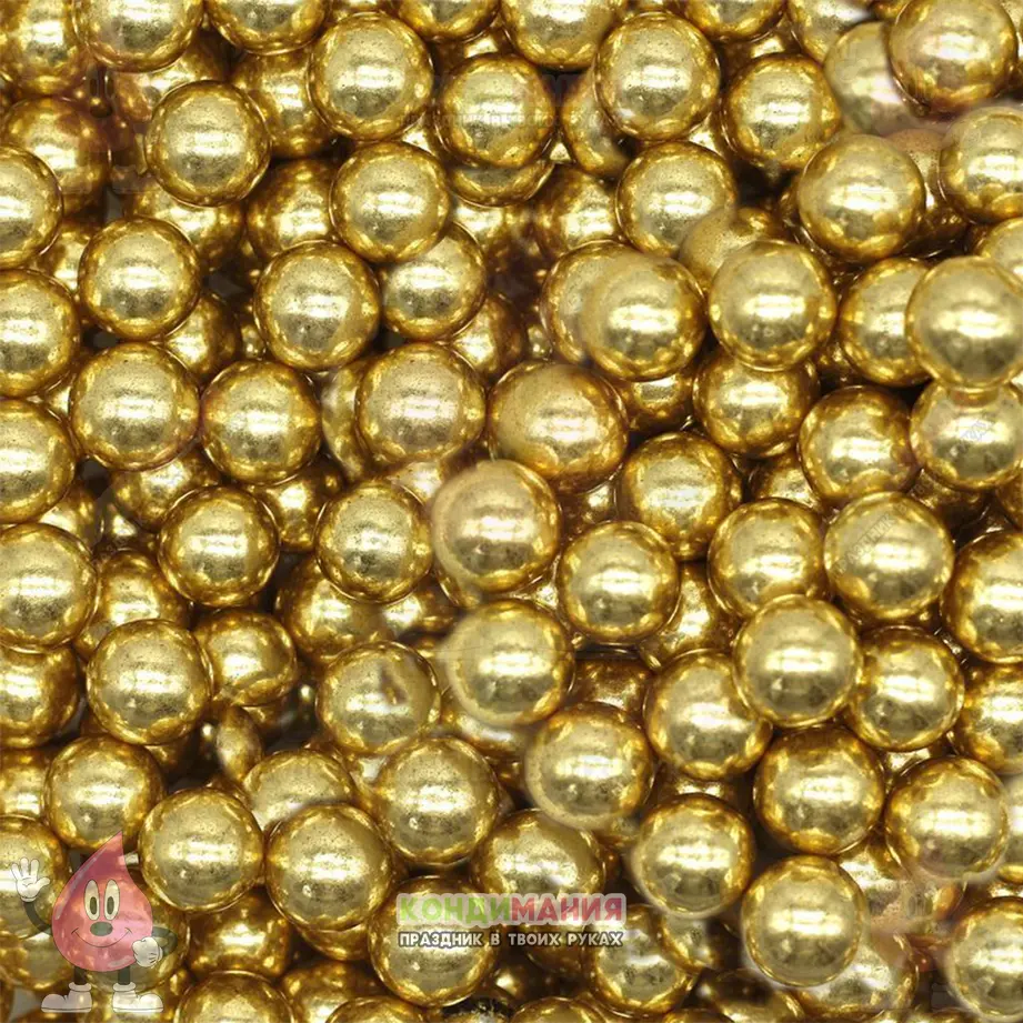 Сахарные шарики Золото 10 мм, 25 г #1