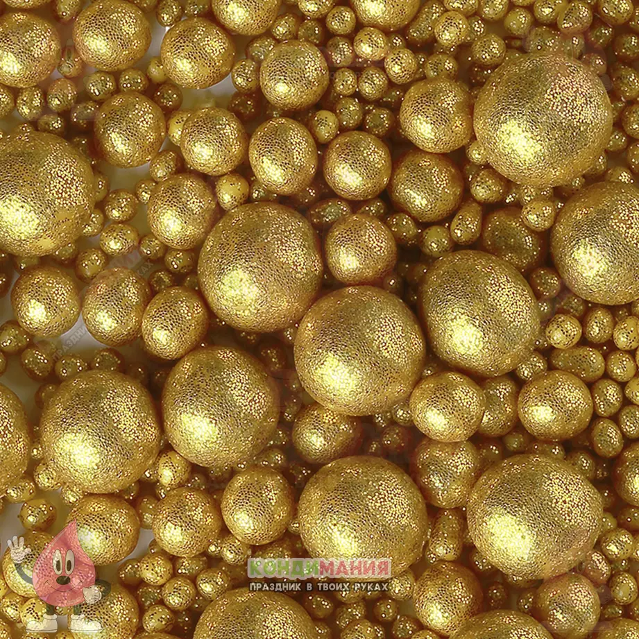 Драже рис в глазури, 2-13 мм, блеск золото, 25 г #1