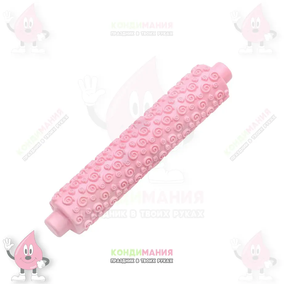 Скалка узорная Завитки 23,5 см #1