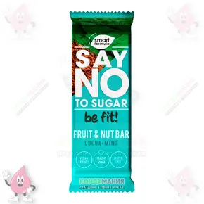 Батончик БЕЗ САХАРА Какао мята фруктово ореховый, 40 г, Smart Formula Похожие товары
