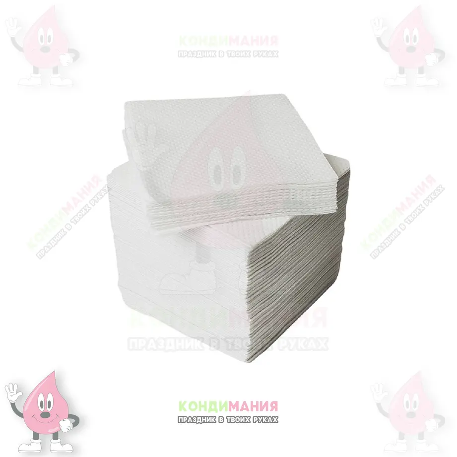 Салфетки Белые, 24х24 см, 75 шт, бонтон bonton #1