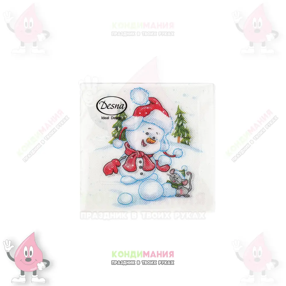 Салфетки Снеговичок, 24х24 см, 40 шт #1